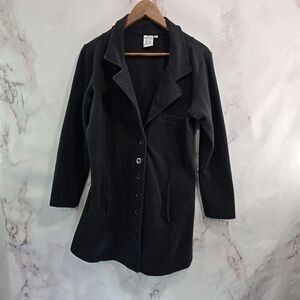 Parsley & Sage Jacket Womens Small Black Artsy Art To Wear Button Knit Longline